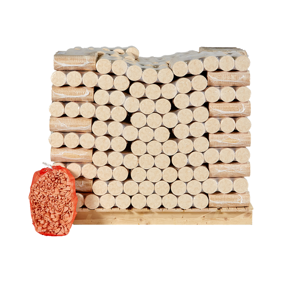 Hotties XL Full Pallet bundle with 8 Kindling bags.