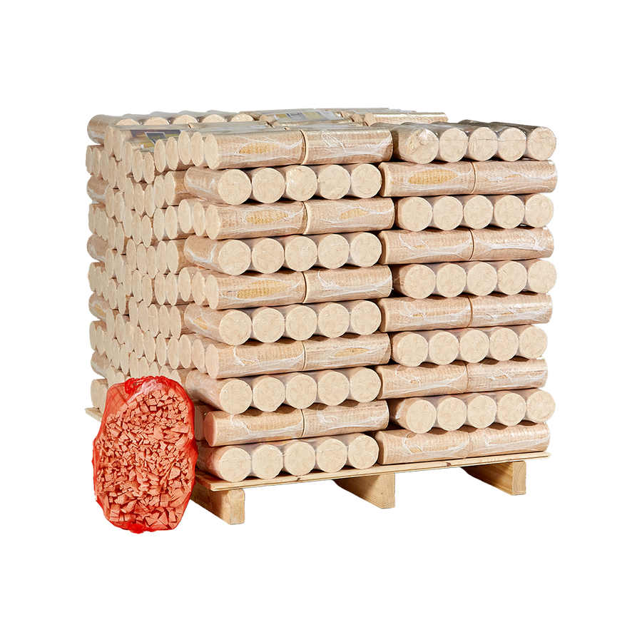Hotties XL Full Pallet bundle with 8 Kindling bags.