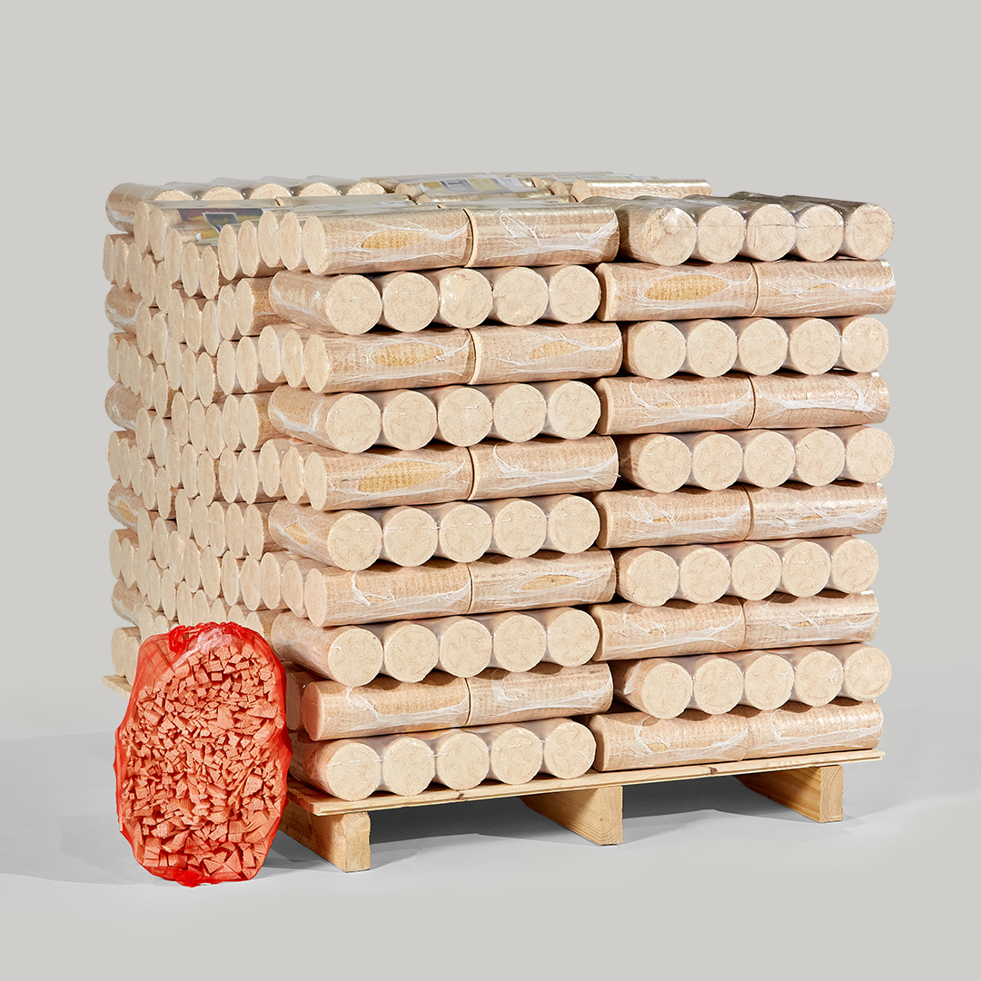 Hotties XL Full Pallet bundle with 8 Kindling bags.