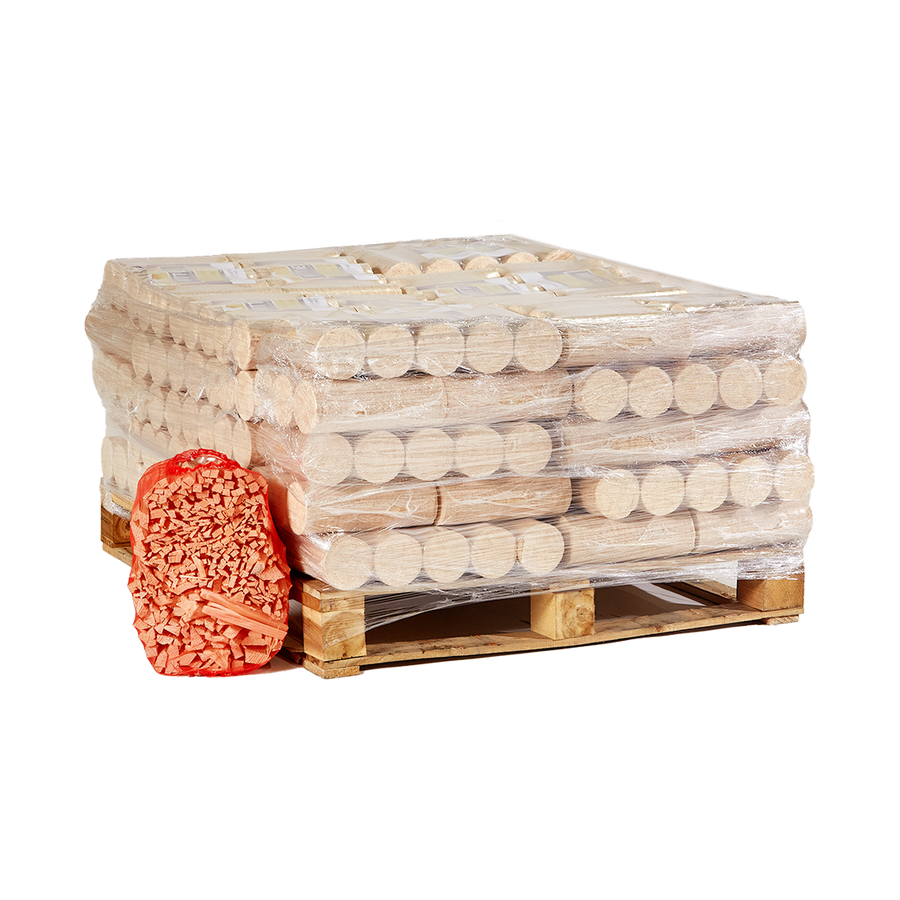 Hotties XL Half Pallet bundle with 4 Kindling bags.