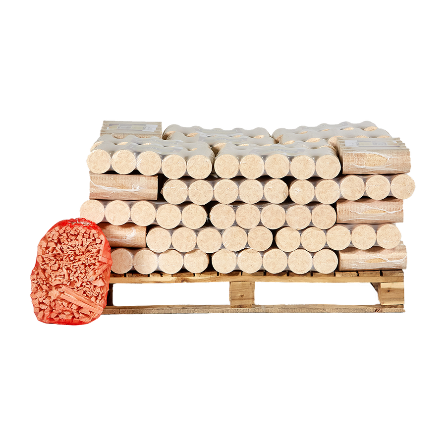 Hotties XL Half Pallet bundle with 4 Kindling bags.