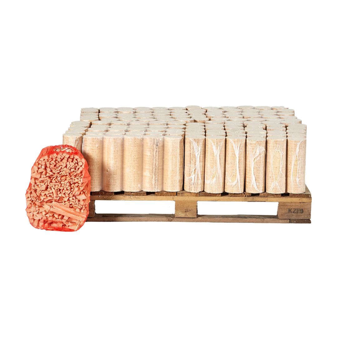 Hotties XL Quarter Pallet bundle with 2 Kindling bags.