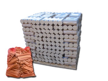Hotties XL Full Pallet bundle with 8 Kindling bags.