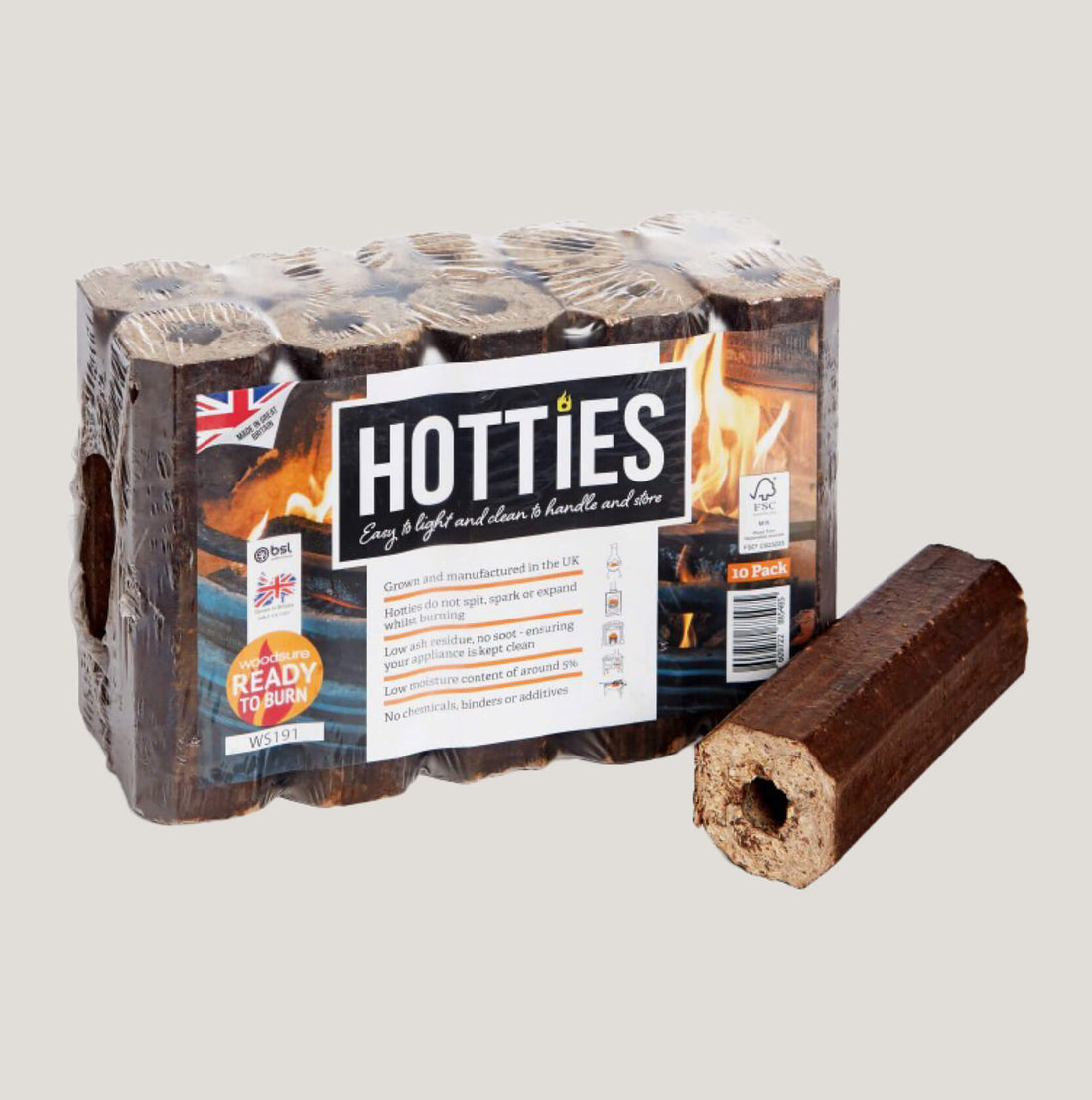 Hotties Heat Logs Half pallet (50 packs of 10)